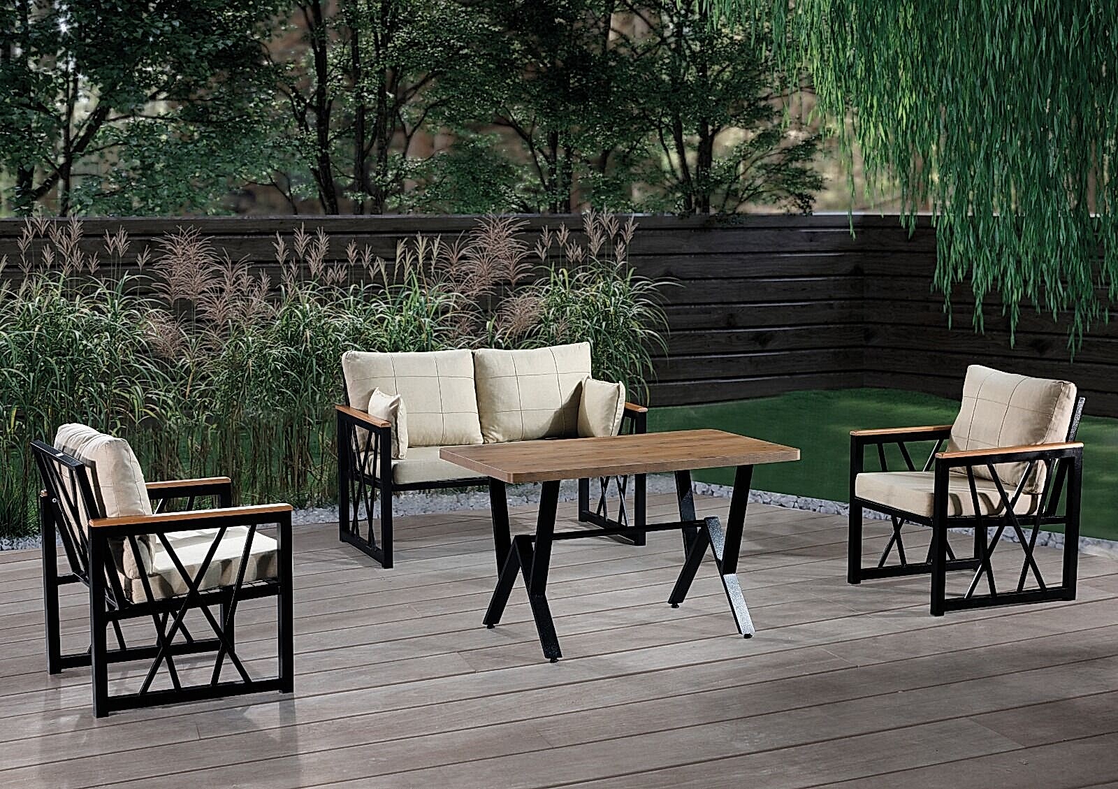 AÇELYA 2+1+1+MASA BAHÇE BALKON TAKIMI